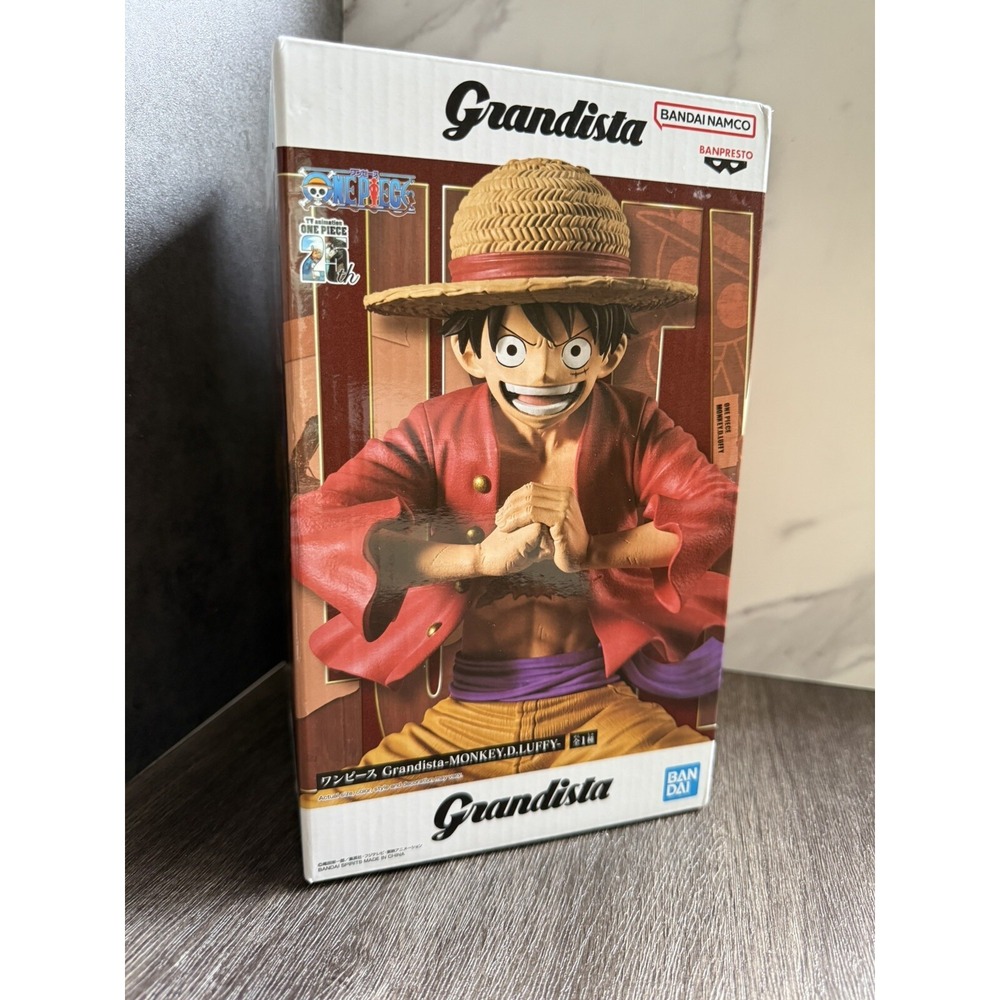 Banpresto Grandista One Piece Luffy Figure New Red Straw Hat Anime Statue
